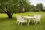 Купить  Комплект дачной мебели деревянный 140 см (Стол, 4 Кресла) , КМР-01