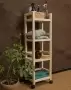Этажерка на колесиках деревянная, 4 полки, 105 х 35 х 25, Универсальная, СУ-23