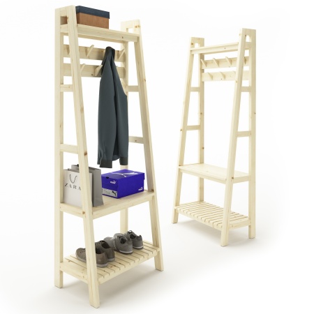 Прихожая с крючками в стиле Лестница 189х70х41,6 см, деревянная, ХСЛП-04