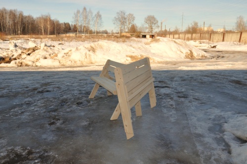 Скамейка (усиленная) складная 120 см деревянная, МСУ-03