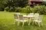 Купить  Комплект дачной мебели деревянный 140 см (Стол, 6 Кресел) , КМР-02