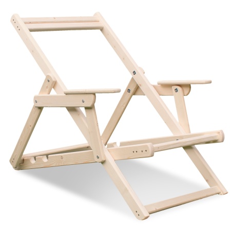 Каркас шезлонга с подлокотниками деревянный (под любой цвет и тип ткани), МС-17