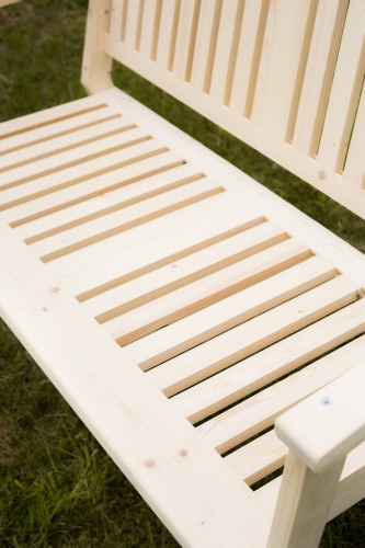 Диван-скамейка садовая с подлокотниками 125см деревянный, ХМР-02
