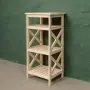 Этажерка Прованс Лайт узкая, 4 полки, 93х42х38 см, деревянная СП-35