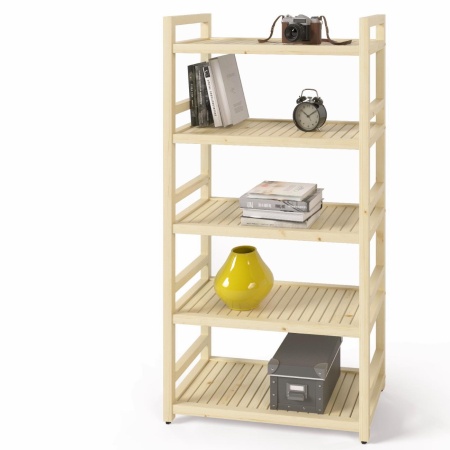 Стеллаж деревянный, этажерка 5 полок, 135 х 70 х 35 см, Универсальный, СУ-07