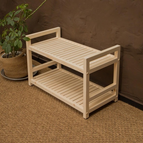 Стеллаж деревянный, тумба 2 полки, 45 х 70 х 35 см, Универсальный, СУ-16