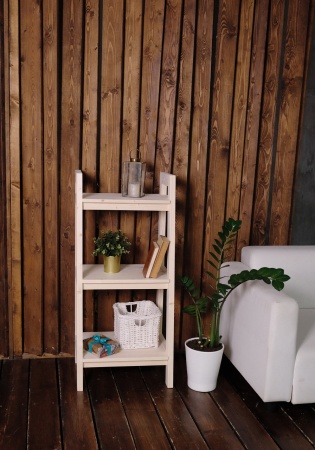 Этажерка в стиле Лестница, 3 полки 109х50х41,6 см деревянная, ХСЛ-09