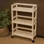 Этажерка на колесиках деревянная, 3 полки, 75 х 52 х 25, Универсальная, СУ-25