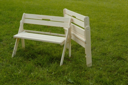 Комплект складной мебели на 6 человек  (Стол 100 см, скамейки, стулья) деревянный, КСС-01