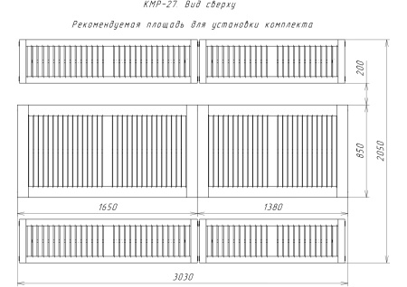 Купить  Комплект дачной мебели на 12-14 человек 300 см (2 стола, 4 лавки) деревянный, КМР-27