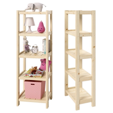 Стеллаж Классический, этажерка 5 полок, 158х53х35 см, деревянный, ХСК-09