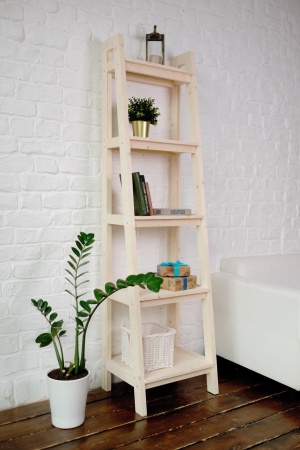 Стеллаж в стиле Лестница 5 полок , 189х50х41,6 см, деревянный, ХСЛ-03
