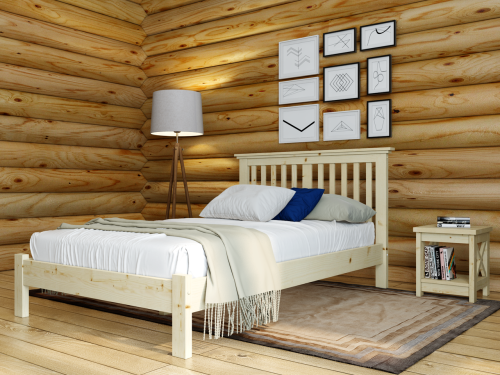 Кровать полутораспальная 120х200 см деревянная Прованс, КР-03