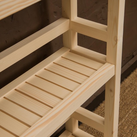 Этажерка узкая на колесиках деревянная, 3 полки, 75 х 52 х 17, Универсальная, СУ-35