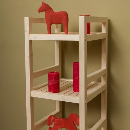 Стеллаж деревянный 6 полок, 165 х 35 х 35 см, Универсальный, СУ-06