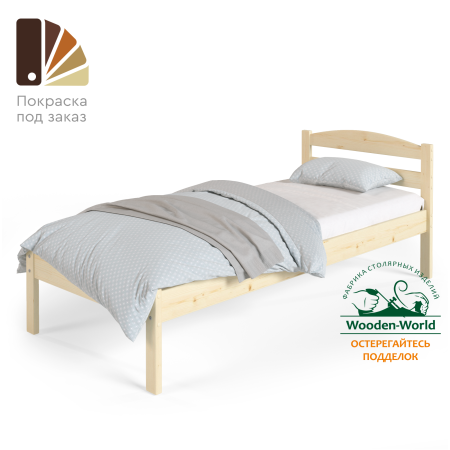 Кровать односпальная 800х1900 из массива дерева в Классическом стиле, КК-01