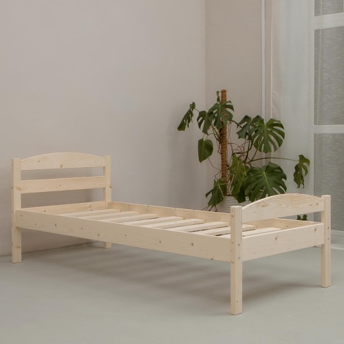 Кровать односпальная 800х1900 с изножьем из массива дерева в Классическом стиле, КК-02 Кровать односпальная 800х1900 с изножьем из массива дерева в Классическом стиле, КК-02