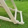 Шезлонг с клетчатой тканью, деревянный, складной, МС-14-К