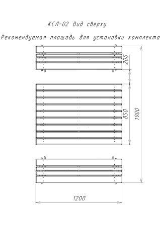 Комплект складной мебели на 4-6 человек (Стол 120 см, 2 лавки) деревянный, КСЛ-02