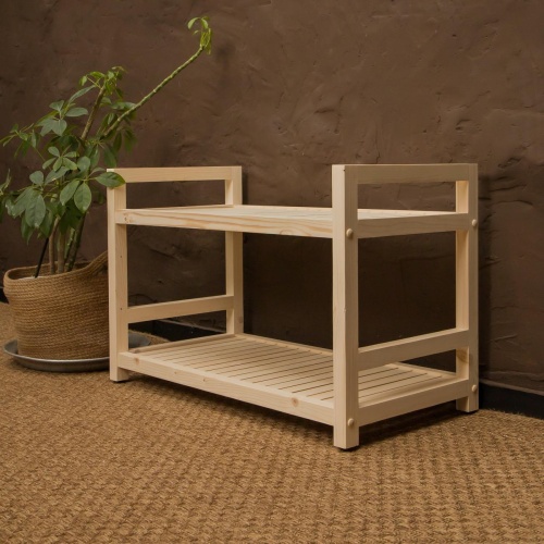 Стеллаж деревянный, тумба 2 полки, 45 х 70 х 35 см, Универсальный, СУ-16