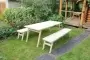 Купить  Комплект дачной мебели на 8 человек 200 см (Стол, 2 лавки) деревянный, КМР-23