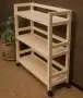 Этажерка на колесиках деревянная, 3 полки, 75 х 70 х 25, Универсальная, СУ-24