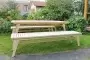 Купить  Комплект дачной мебели на 8 человек 200 см (Стол, 2 лавки) деревянный, КМР-23