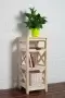 Этажерка в стиле Прованс узкая, 4 полки, 91х40х40 см деревянная, ХСП-09