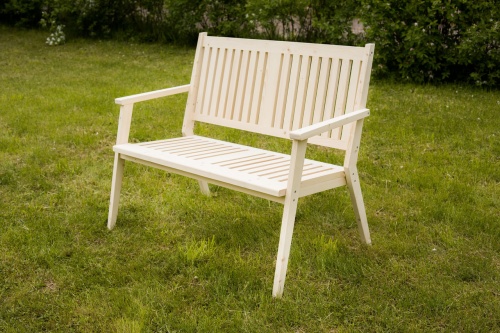 Диван-скамейка садовая с подлокотниками 125см деревянный, ХМР-02