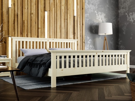 Кровать двухспальная 200х200 см с изножьем деревянная Прованс, ХКР-12 Кровать двухспальная 200х200 см с изножьем деревянная Прованс, ХКР-12