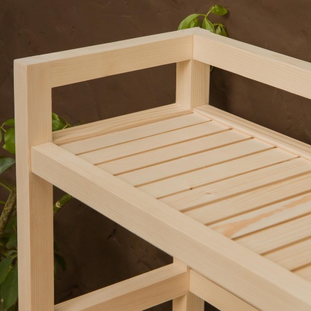 Этажерка на колесиках деревянная, 3 полки, 75 х 70 х 25, Универсальная, СУ-24