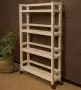 Этажерка узкая на колесиках деревянная, 4 полки, 105 х 70 х 17, Универсальная, СУ-31
