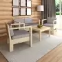 Комплект садовой мебели из дерева модульный (диван с подушками, 2 кресла, столик), КМЛС-03