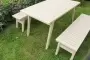 Купить  Комплект дачной мебели на 6 человек 140 см (Стол, 2 лавки) деревянный, КМР-21