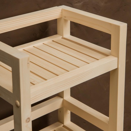 Этажерка на колесиках деревянная, 4 полки, 105 х 35 х 25, Универсальная, СУ-23