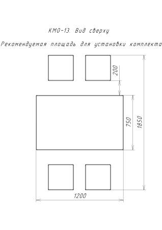 Комплект обеденной мебели деревянный (стол 120 см + 4 табурета), КМО-13