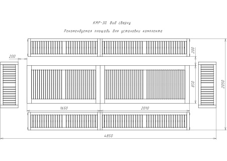 Купить  Комплект дачной мебели на 18-20 человек 370 см (2 стола, 6 лавок) деревянный, КМР-30