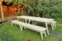 Купить  Комплект дачной мебели на 12-14 человек 300 см (2 стола, 4 лавки) деревянный, КМР-27