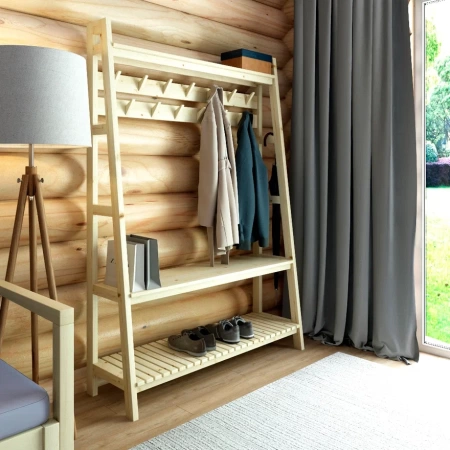 Прихожая с крючками в стиле Лестница 189х70х41,6 см, деревянная, ХСЛП-04