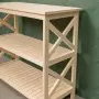 Этажерка Прованс Лайт широкая, 3 полки, 77х86х38 см, деревянная СП-36