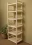 Стеллаж деревянный 6 полок, 165 х 52 х 35 см, Универсальный, СУ-05