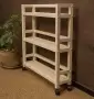 Этажерка узкая на колесиках деревянная, 3 полки, 75 х 70 х 17, Универсальная, СУ-34