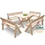 Комплект складной мебели на 10 человек (Стол 150 см, 4 скамейки) деревянный, КСС-05 Комплект складной мебели на 10 человек (Стол 150 см, 4 скамейки) деревянный, КСС-05