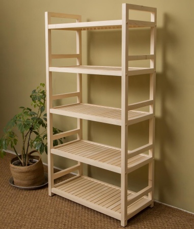 Стеллаж деревянный, этажерка 5 полок, 135 х 70 х 35 см, Универсальный, СУ-07