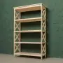 Стеллаж Прованс Лайт широкий, 5 полок, 141х86х38 см, деревянный СП-27