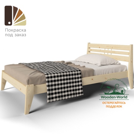 Кровать полутораспальная 120х200 см деревянная в Скандинавском стиле, ХКС-03 Кровать полутораспальная 120х200 см деревянная в Скандинавском стиле, ХКС-03