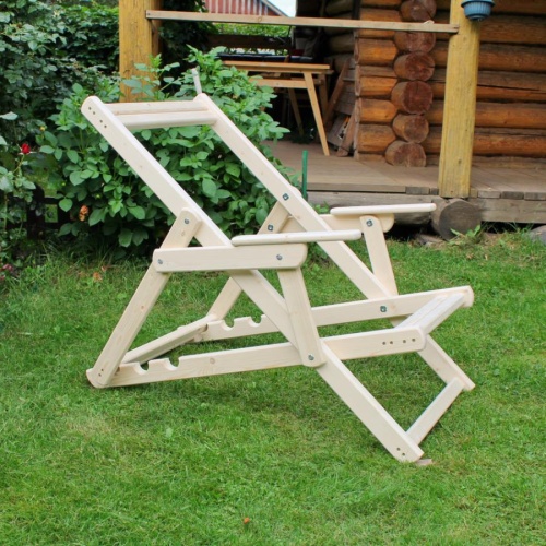 Каркас шезлонга с подлокотниками деревянный (под любой цвет и тип ткани), МС-17 Каркас шезлонга с подлокотниками деревянный (под любой цвет и тип ткани), МС-17