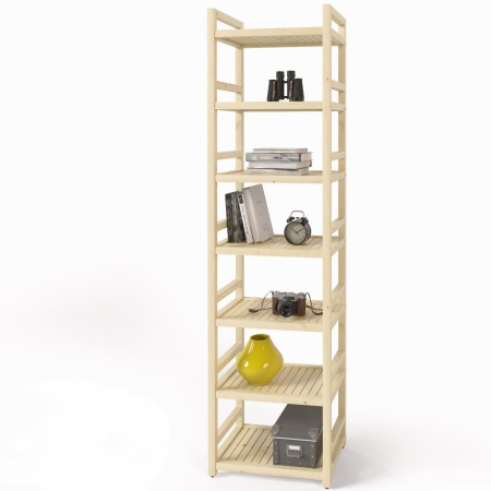 Стеллаж деревянный 7 полок, 195 х 52 х 35 см, Универсальный, СУ-02