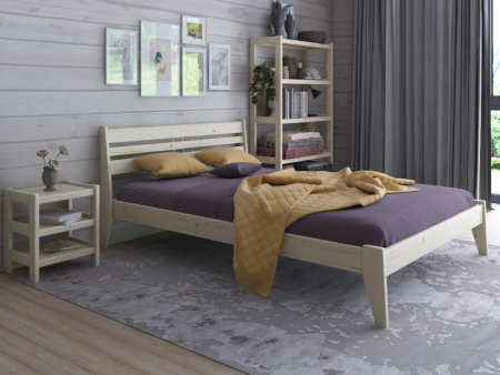 Кровать двуспальная 140х200 см деревянная в Скандинавском стиле, ХКС-04