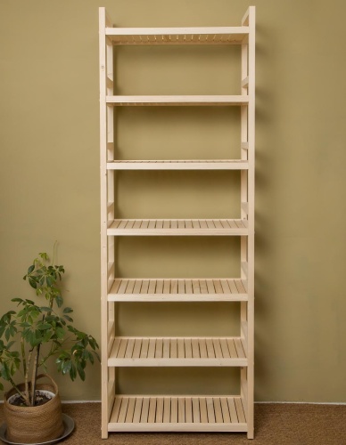 Стеллаж Универсальный 7 полок, 195х70х35 см, деревянный, СУ-01